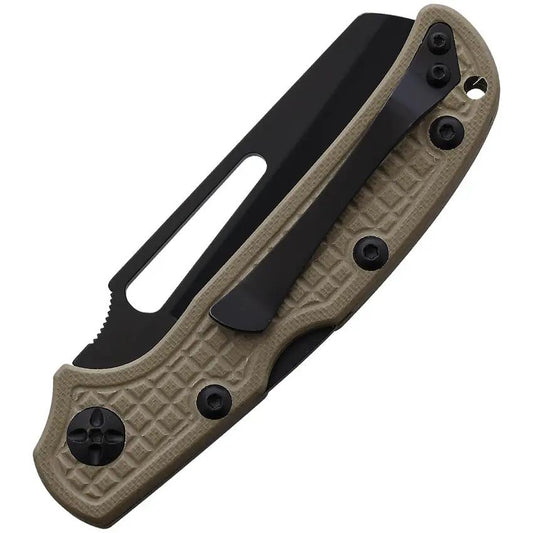 HPA Dessert Trooper Folding Lockback Knife - Desert Tan G10 Handle With Serrated 3.25 Inch Blade by HPA