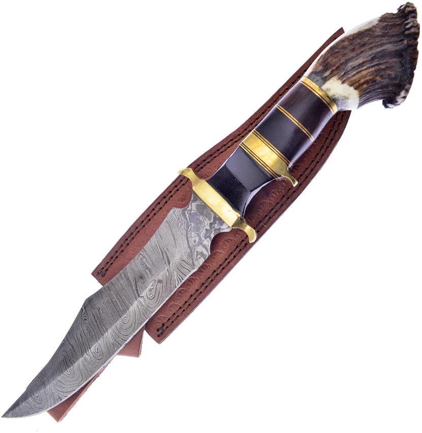 Hen & Rooster Bowie Deer Stag Damascus HR-0044DSD by Hen & Rooster