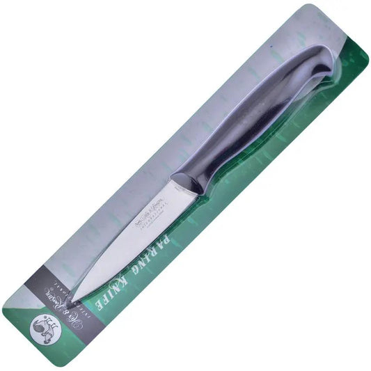 Hen & Rooster Paring Knife Black HRI-053B - Satin Finish 3.5 Inch Stainless Blade With Black ABS Handle by Hen & Rooster