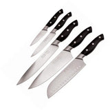 Hen And Rooster Kitchen Set HRI-062 - Satin Finish 3Cr13 Stainless Blades With Storage Block by Hen & Rooster