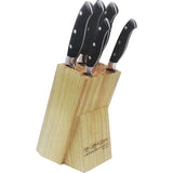 Hen And Rooster Kitchen Set HRI-062 - Satin Finish 3Cr13 Stainless Blades With Storage Block by Hen & Rooster