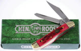 Hen And Rooster Int Peanut Red Pick Bone Knife - 2.75 Inch Closed Satin Finish 1.4116 Stainless Clip And Spey Blades by Hen & Rooster Int