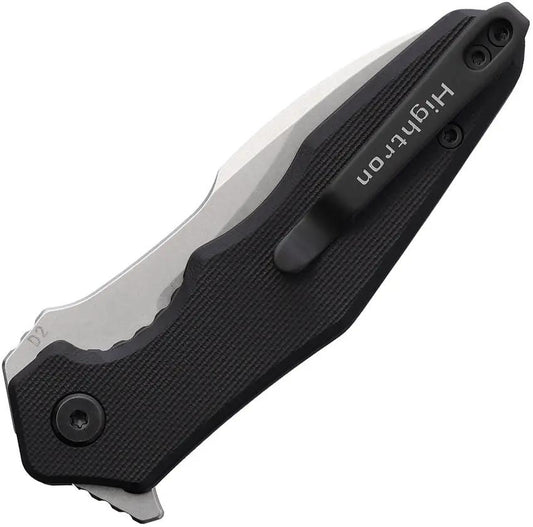 HIGHTRON Mini Ventura Linerlock SW Black - 2.88 Inch D2 Blade With G10 Handle And Extended Tang by HIGHTRON