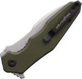 Hightron Mini Ventura Linerlock Green G10 Handle D2 Stonewashed Blade 4 Inch Closed by HIGHTRON