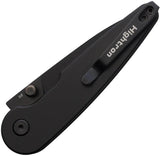 HIGHTRON Birdidi Button Lock Knife Black HK06BLK - 4Inch Closed, D2 Tool Steel Blade, PVD Coated, Pocket Clip by HIGHTRON
