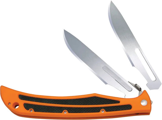Havalon Quik Change Hunters Skinner - Blaze Orange Handle 6 Inch Closed With Five Replacement Blades by Havalon