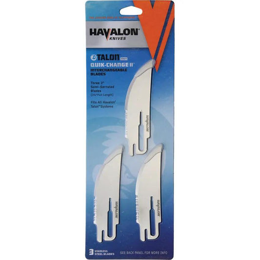 Havalon Talon Partially Serrated Fish Blade Pack - Three Serrated Replacement Blades For Fast Clean Fillets On The Water by Havalon