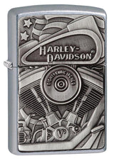 Harley-Davidson® Motorblock Emblem Street Chrome™ Lighter by Zippo