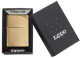 High Polish Brass Vintage Lighter with Slashes by Zippo