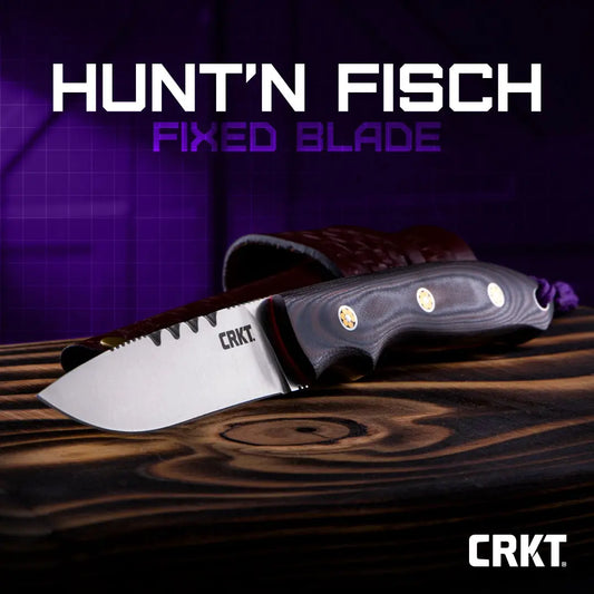 CRKT HuntN Fisch Fixed Blade Knife With Satin 3in 8Cr13MoV Blade Full Tang G10 Durable For Outdoor Enthusiasts by CRKT