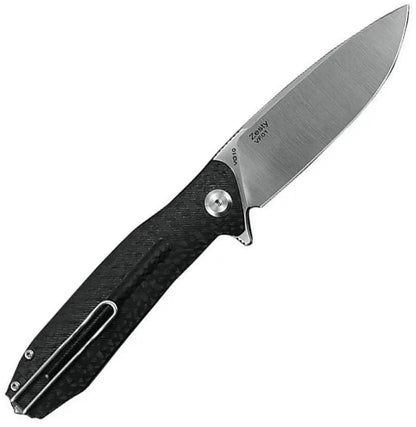 Ironfly Zesty Linerlock Knife VG 10 Drop Point Blade Black G10 Handle Extended Tang Glass Breaker by Ironfly