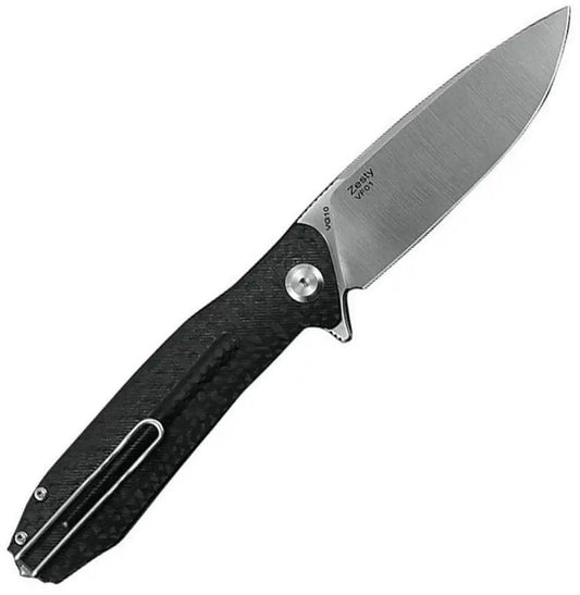 Ironfly Zesty Linerlock Knife VG 10 Drop Point Blade Black G10 Handle Extended Tang Glass Breaker by Ironfly