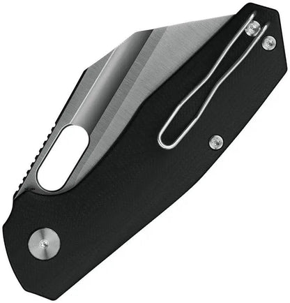 Ironfly Yolo Button Lock Knife - Satin 14C28N Sandvik Stainless Cleaver Blade With Black G10 Handle by Ironfly