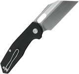 Ironfly Yolo Button Lock Knife - Satin 14C28N Sandvik Stainless Cleaver Blade With Black G10 Handle by Ironfly