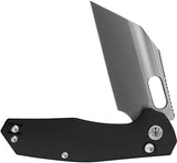 Ironfly Yolo Button Lock Knife - Satin 14C28N Sandvik Stainless Cleaver Blade With Black G10 Handle by Ironfly