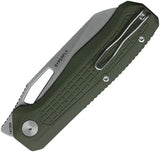 Ironfly Syperfly Linerlock Knife - Army Green G10 Handle, Satin 14C28N Blade 4.88in Closed by Ironfly