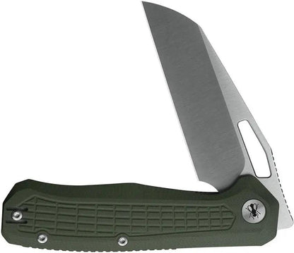 Ironfly Syperfly Linerlock Knife - Army Green G10 Handle, Satin 14C28N Blade 4.88in Closed by Ironfly
