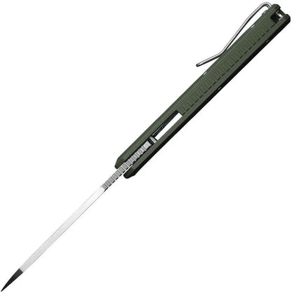 Ironfly Syperfly Linerlock Knife - Army Green G10 Handle, Satin 14C28N Blade 4.88in Closed by Ironfly