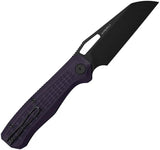 Ironfly Syperfly Linerlock Purple - 3.75in 14C28N Sandvik Stainless Sheepsfoot Blade With Purple G10 Handle by Ironfly