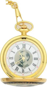 Infinity Wyatt Earp Pocket Watch P-238 - Gold Finish Case With Wyatt Earp Artwork And Japanese Quartz Movement by Infinity