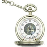 Infinity Wolf Pocket Watch P-256 - White Dial With Wolf Artwork, Silver Finish Case, Japanese Quartz Movement by Infinity