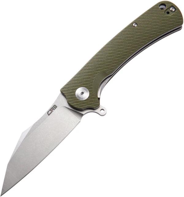 CJRB Talla Linerlock Knife Green G10 Rugged With D2 Blade 3.5in Blade 4.75in Closed Extended Tang For EDC by CJRB