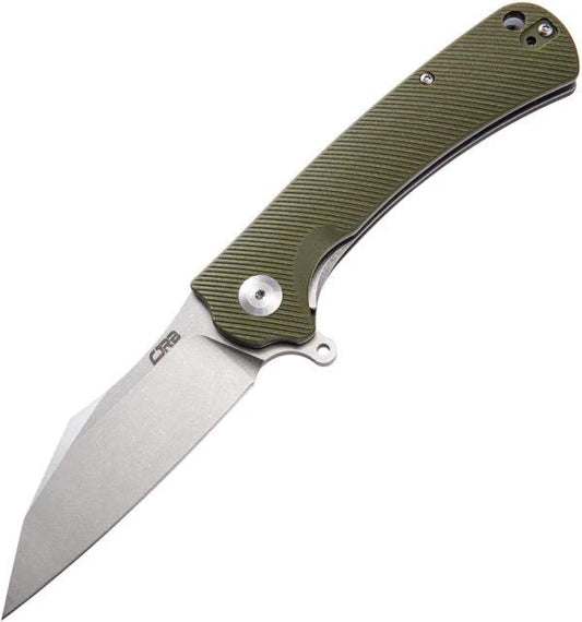 CJRB Talla Linerlock Knife Green G10 Rugged With D2 Blade 3.5in Blade 4.75in Closed Extended Tang For EDC by CJRB