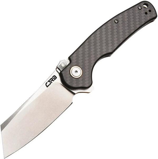 CJRB Crag Linerlock CF Knife With Carbon Fiber Handle Satin 3.75in Blade For EDC Enthusiasts by CJRB