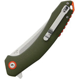CJRB Gobi Linerlock Knife with Green G10 Handle 3.5in D2 Blade Extended Tang For Premium EDC Enthusiasts by CJRB