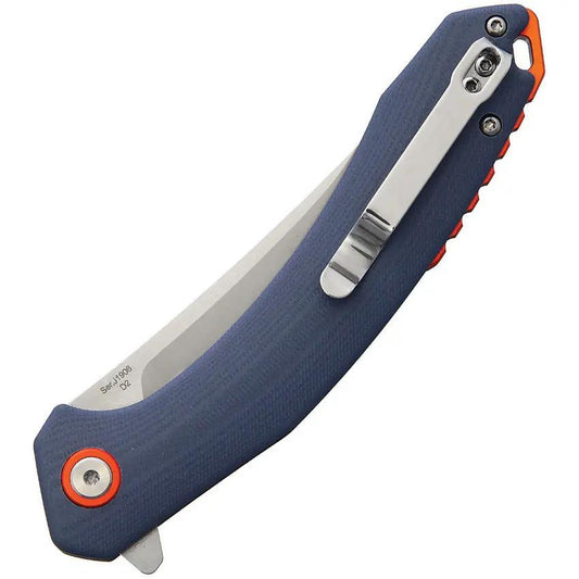 CJRB Gobi Linerlock Knife 3.5 Inch D2 Blade Blue Gray G10 Handle Lanyard Hole Pocket Clip EDC by CJRB