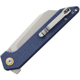 CJRB Rampart Gray Knife J1907-GYF D2 Tool Steel 3.5 Inch Blade Extended Tang Blue Gray G10 Handle EDC by CJRB