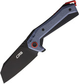 CJRB Tigris Linerlock EDC Knife AR RPM9 Steel Black PVD Cleaver Blade Three Point Seven Five Inch by CJRB