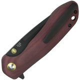 CJRB Scoria Liner Lock Knife Red Micarta Handle AR RPM9 Black PVD Coated Stainless Blade EDC by CJRB