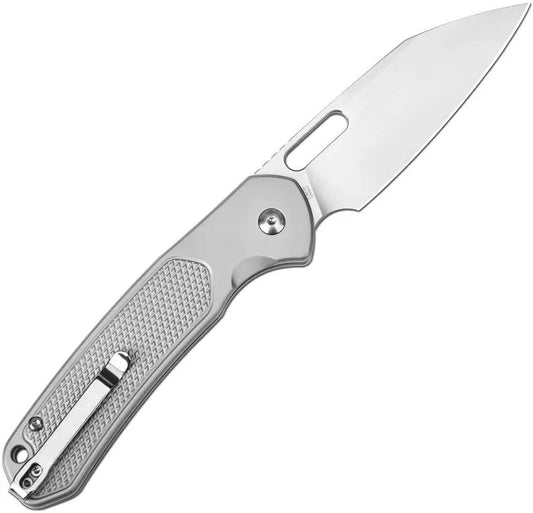 CJRB Pyrite Button Lock Knife With Sand Blast Blade 3.75in, 5in Closed For EDC Enthusiasts by CJRB
