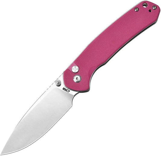CJRB Pyrite Pink G10 AR RPM9 Knife For EDC Premium Fans 4.25in Closed 3.13in Blade Thumb Stud Lanyard Pocket Clip by CJRB