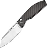 CJRB Ekko Button Lock Knife CF Carbon Fiber Handle Premium 4.25in Closed 3.25in Blade For EDC Enthusiasts by CJRB