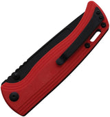 CJRB Resource Linerlock Knife Red G10 Handle 4 Inch AR RPM9 Black PVD Blade EDC Ready With Lanyard Hole Pocket Clip by CJRB