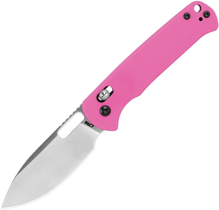 CJRB Hectare Crossbar Lock Knife Pink G10 Handle Satin AR RPM9 Drop Point Premium EDC by CJRB