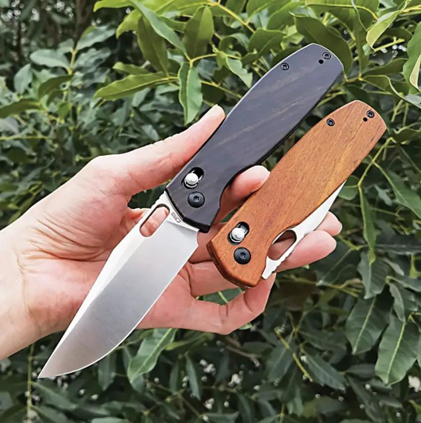 CJRB Prado Crossbar Lock Wood Folding Knife With Satin AR-RPM9 Clip Point Blade For EDC Enthusiasts by CJRB