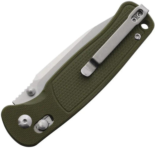 CJRB Shale Crossbar Lock Knife Compact Green G10 Handle 3.13in Blade AR RPM9 Stonewash EDC by CJRB