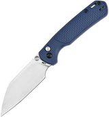 CJRB Pyrite Light Button Lock Knife Blue FRN Handle Wharncliffe Blade For EDC Enthusiasts by CJRB
