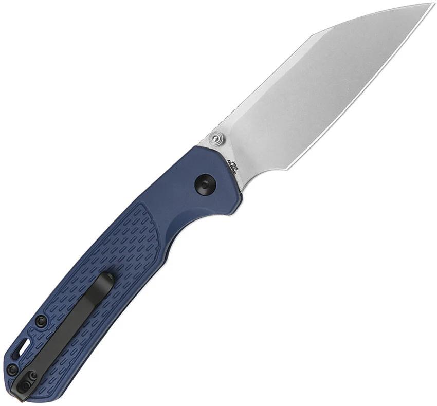 CJRB Pyrite Light Button Lock Knife Blue FRN Handle Wharncliffe Blade For EDC Enthusiasts by CJRB