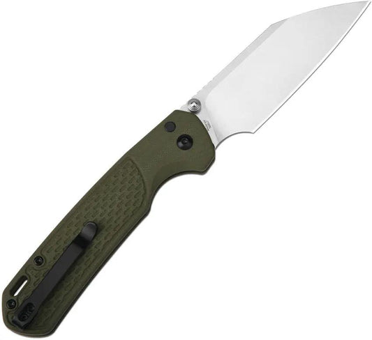 CJRB Large Pyrite Light Button Lock Knife J1945L GN G10 Wharncliffe 3.75 Inch Blade For EDC Enthusiasts by CJRB