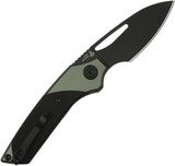 CJRB Button Lock Knife Version Green Aluminum G10 Handle EDC Ready Drop Point AR-RPM9 by CJRB