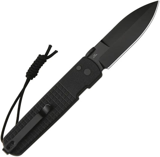 CJRB Locust Button Lock Knife With Black G10 Handle Spear Point AR-RPM9 Blade EDC Ready For Everyday Carry Fans by CJRB