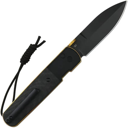 CJRB Perfect Locust Button Lock Knife Carbon Fiber S90V Blade Titanium Bolsters For EDC Enthusiasts by CJRB