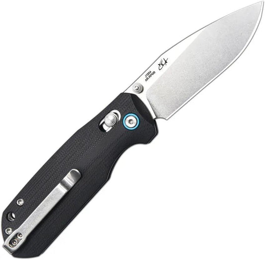 CJRB Maximal Crossbar Lock Knife Black G10 Handle 3 Inch AR RPM9 Drop Point for Everyday Carry by CJRB