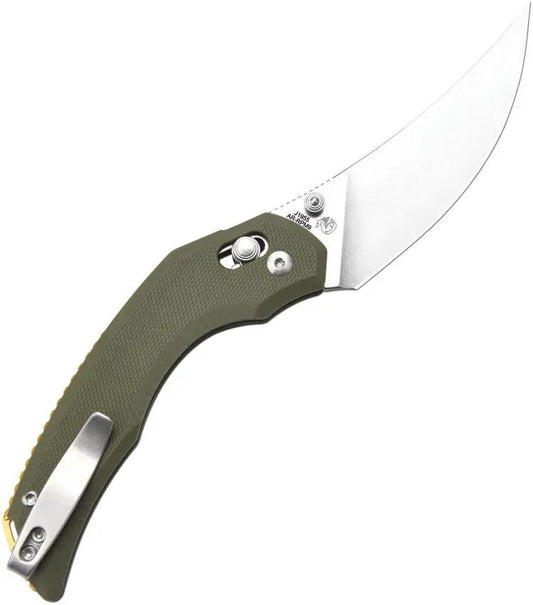 CJRB Nanner Crossbar Lock Knife Green G10 Handle ARRPM9 Persian Blade 3.25 Inch EDC Top Rated for Knife Enthusiasts by CJRB