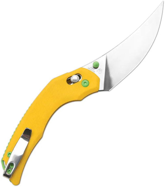 CJRB Nanner Crossbar Lock Yellow G10 Handle Premium EDC Knife With 3.25In Persian Blade AR RPM9 Stainless by CJRB