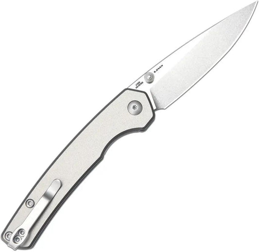 CJRB Kain Linerlock Knife AR-RPM9 Blade 3 Inch Drop Point Gray Aluminum Handle Premium EDC Knife With Case by CJRB